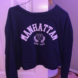 Manhattan navy blue sleeve shirt